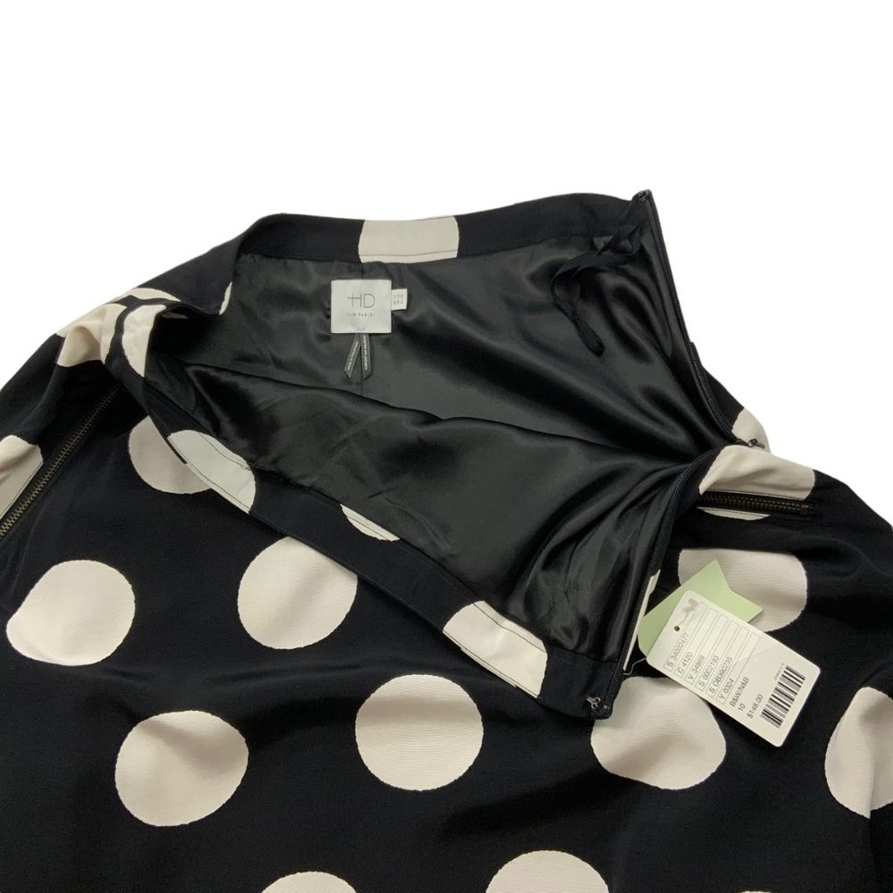 Anthropologie Black & White Polka Dot Midi Skirt - Picture 5 of 11